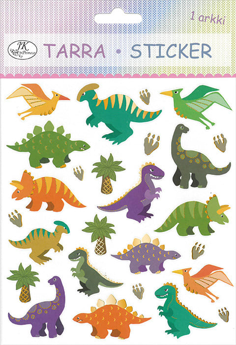dinosaurus-paperi glitter-tarra