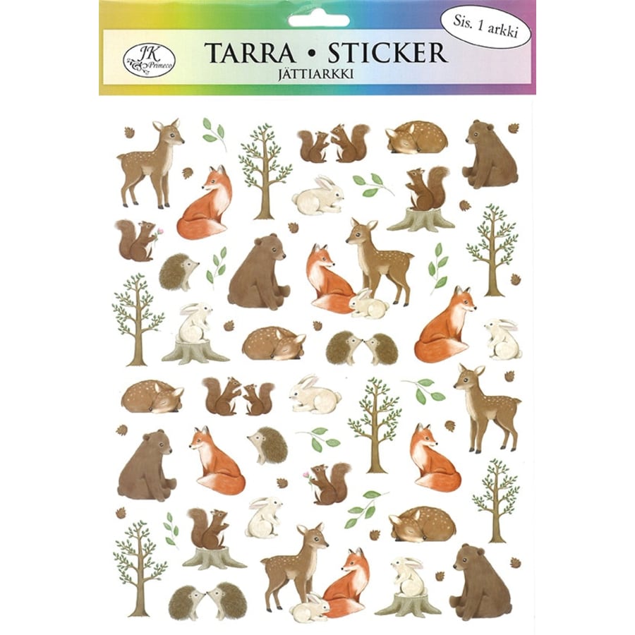 metsäeläimet Paperinen Glitter Tarra